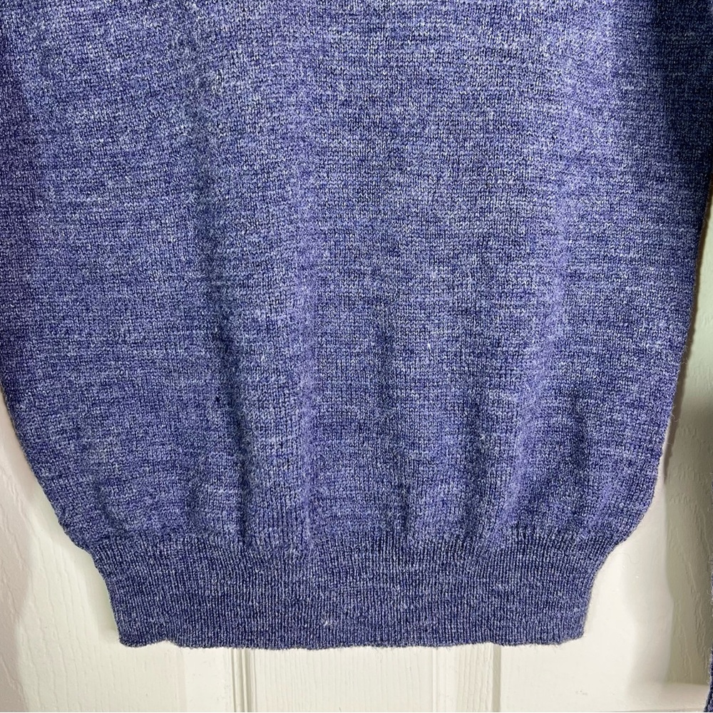 J. Crew Slim Fit Merino Wool V-Neck Elbow Patch Sweater in Blue Men’s Sz S - Picture 4 of 9